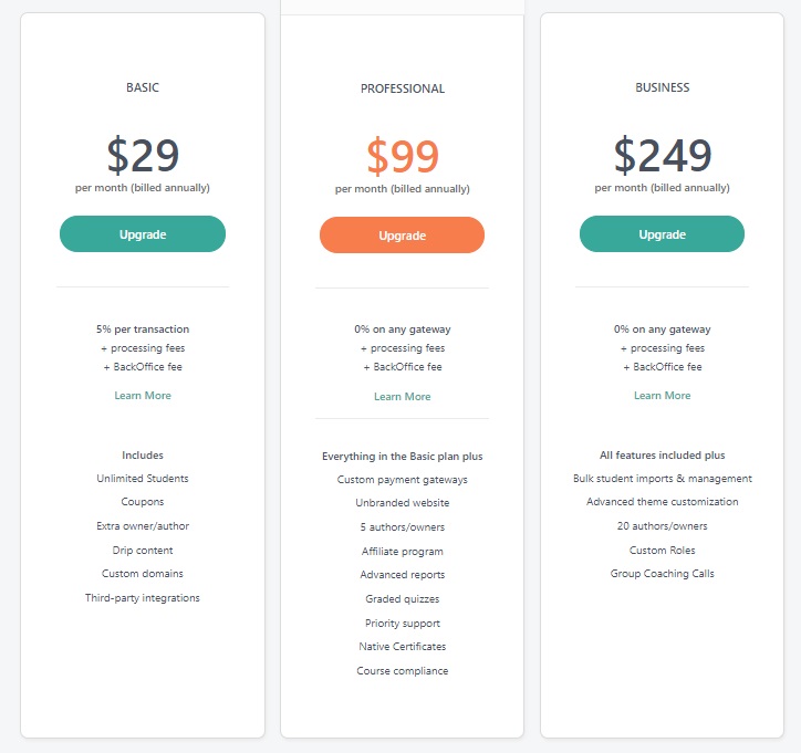 Teachable Pricing and Tutorial
