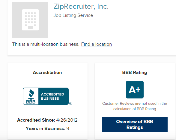 zip recruiter review better business